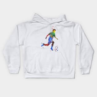 Male Soccer Player Kids Hoodie